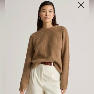 Quince Mongolian Cashmere Fisherman Crewneck Sweater